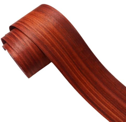 Aibote Feuille de restauration en bois de rose d'Afrique naturelle (taille globale : 16 x 250 cm) - Matériel de bricolage en bois pour haut-parleurs, vitrine, armoires, tables, étagères, meubles de