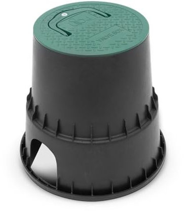 blizz-z Ventilbox rund ohne Kugelhahn | Ventilkasten, Verteilerkasten mit Deckel für Gartenbewässerung (Ø24,3 cm, H 22,9 cm, rund)