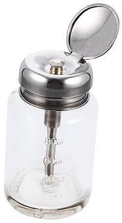 NOLITOY Flacon Distributeur Verre Transparent Bouteille Cosmétique Vide Portable pour Usage Quotidien à Domicile Pompe Pratique pour Stockage Et Vernis à Ongles