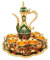 Ensemble de thé marocain 6pcs tasse de café turc avec accessoires cuisine vintage pour le mariage à la maison Green