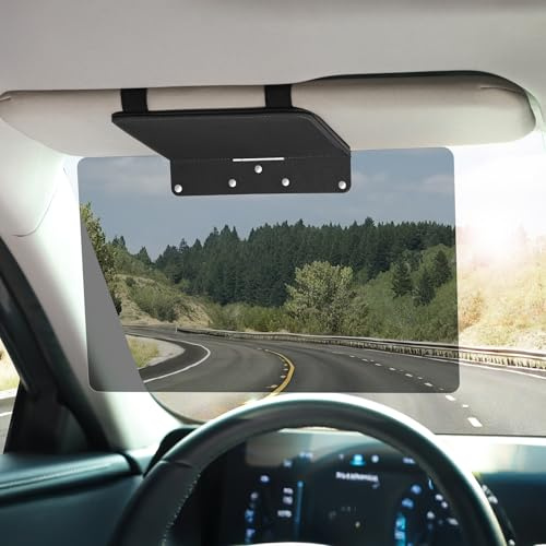JGGDDU Polarisierte Sonnenblende Extender für Auto, Anti-Glare PC Sonnenblende Linse, Visier Erweiterung Blocker, UV, Schnee Blindheit Schutz, sicheres Fahren, Universal für Auto SUV, Schwarz