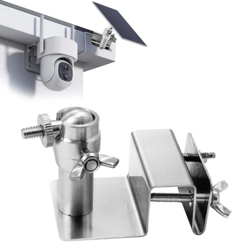 JASFLY Edelstahl-Anti-Rost Montagehalterung, verstellbare Edelstahlhalterung 90°-180°, Wetterfeste Sicherheitskamera Halterung Keine Bohr Installation kompatibel mit 1/4 Schraube Kamera