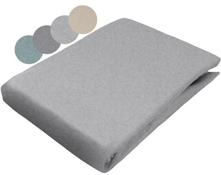 sleepling Flanell Melange Spannbettlaken 140x200 cm, 100% Baumwolle, Spannbetttuch 140 x 200 cm, Blickdicht & Weich, Rundumgummizug, 30cm Steghöhe, Made in Germany, Oeko-TEX, Waschbar, Hellgrau