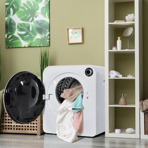 Ablufttrockner | 3kg Kapazität, 830W, Wandmontage, 62dB Leise, Dreifachfilter, 5 Programme, Edelstahl-Trommel, Überhitzungsschutz, ideal für kleine Wohnungen