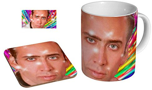 mugmart Keramik Kaffeetasse + Untersetzer Geschenk-Set, 325 ml, weiß, Klassiker, Zylindrisch, rund, Tasse, Kaffeetasse-Set