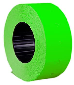 10 Rollen Preisetiketten 21x12RE leucht-grün permanent | 10.000 Etiketten | Preisauszeichner Etiketten | Auszeichner Etiketten | HUTNER