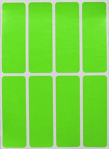 Aufkleber Neon Grün 76 mm x 25 mm Sticker – 7,5 cm x 2,5 cm viereckige Etiketten 120 Stück von Royal Green