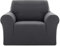 Deconovo Sofabezug Sofa Überzug Sofaüberwurf Cover Sesselbezug Sofahusse Abdeckung Super Elastisch Stretch Jacquard, 1-Sitzer(80-120cm), Grau