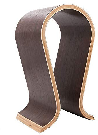 Wooden Wood Omega Headphone Stand, Gaming Headset Display, Headphone Holder Hanger (Black Walnut Wood)