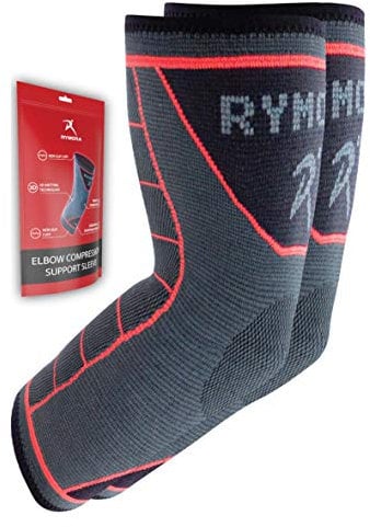 Elbow Support Arm Compression Sleeves Elbow Braces for Men and Women - Supports for Tennis Elbow, Golfers Elbow, Tendonitis, Joint Pain Relief, Arthritis (Pair) (Medium) [M]