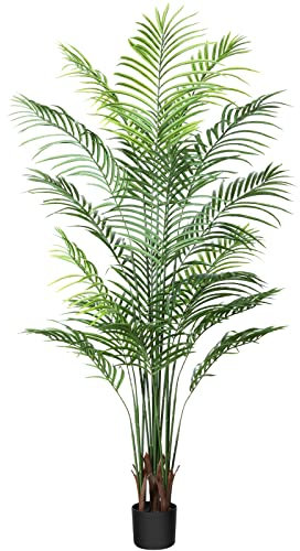 CROSOFMI Künstliche Pflanzen groß 160cm Kunstpflanze im Topf Plastik Palme Künstliche Palmen wie echt Fake Plant deko für Wohnzimmer Balkon Schlafzimmer Büro Perfektes Einweihungsgeschenk (1 Pack)