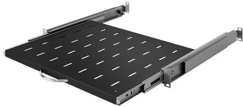 Stalflex Server Netzwerkschrank 19 Zoll 1U 350mm - Serverschrank Hergestellt aus Hochbelastbarer Stahl - Universelles Ausziehbare Belüftetes Rackmontage Kragarmtablett - 19 Zoll Fachboden
