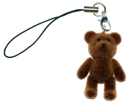 Miniblings Oso de Peluche Flock ciondolo per cellulare Lleva Oscuro Marron-Hechos a Mano Pendientes de joyería de Moda Que Llaveros