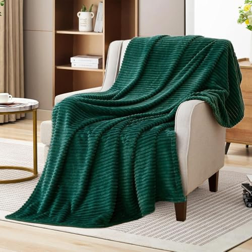 HETOOSHI Coperta in flanella leggera e morbida, per tutte le stagioni,una varietà di dimensioni e colori,Sentiti morbido e caldo, migliora l'effetto del sonno (verde retrò, 180 cm × 200 cm)