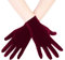 EORUBE 1920s Handschuhe für Damen Handgelenklange Kurze Samt Handschuhe Party Kostüm (Burgunder Weinrot)