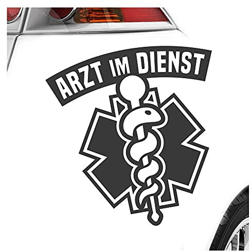 Kiwistar - Autoaufkleber - Arzt Im Dienst - Neon Matt - Aufkleber für Auto Kfz Fahrrad, LKW, Truck Mofa