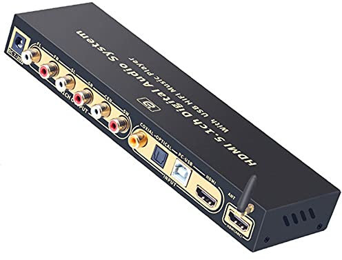 5.1CH Audio-Decoder, DAC DTS AC3 FLAC APE 4K*2K HDMI-zu-HDMI-Extraktor-Konverter SPDIF ARC HD Dolby-Harddecodierung Atmos U-Disk HDMI Bluetooth 5.0 Glasfaser ARC Koaxialkabel