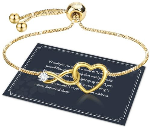 J.Fée Armband Gold Damen Armbänder Herz Armband Damen Gold Infinity Schmuck Geschenke für Frauen Geschenk für Sie,84