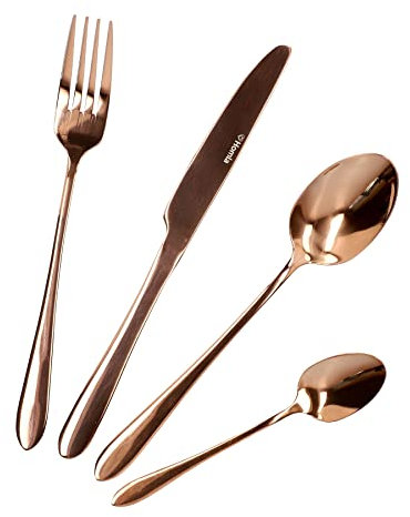 HOMLA Abele Set di Posate in Rame 16 Pezzi.