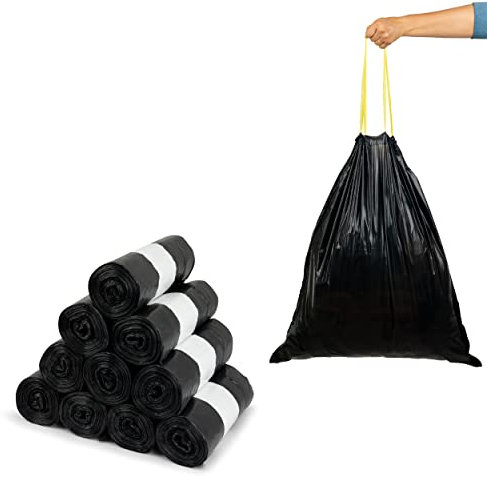 STABILE Müllsäcke 60L MIT ZUGBAND EXTRA BREIT Schwarz 67x73 cm (2 bis 40 Rollen wählbar) (60L - 20 Rollen á25)