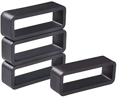 WOCCI 18mm Supporto per Cinturino in Gomma, Anelli per Cinturino (Nero)