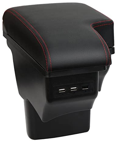 OYHCM Mittelarmlehne für Nissan Juke,3 USB,Integrierte Basis | Passend für Nissan Juke Armlehne,Integrierte Basis,3 USB-Anschlüsse,Doppelter Stauraum,Schiebbarer DeckelMontage ohne Bohren