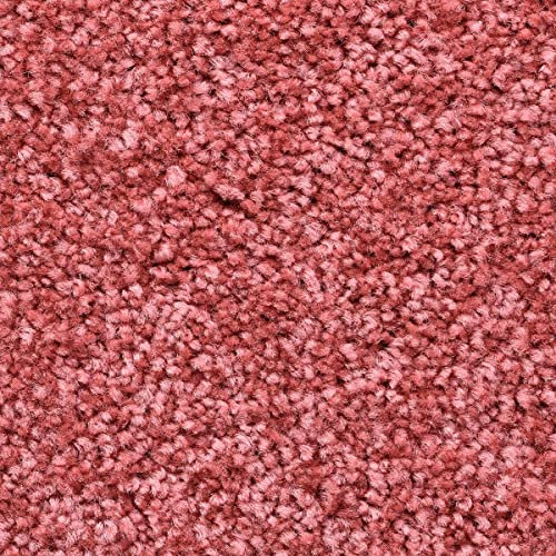 Teppichboden Meterware weich 400 und 500 cm breit in Koralle Rot ideal für Schlafzimmer und Kinderzimmer Kräuselvelours Auslegware mit Textilrücken (5 m x 3 m)