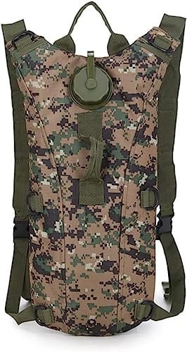 HDJNal Trinkrucksack mit Trinkblase, 3 l, BPA-frei, Wasserrucksack, Fahrradrucksack mit Trinksystem, Laufrucksack, ultraleicht, Radfahren, Wandern, Wandern (Sandy Camo)