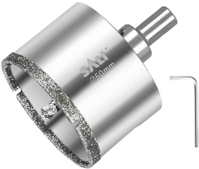 SALI Diamond Drill Bit 60 mm Diamond Hole Saw Drill with Center Guide Bit Glass Hole Saw Core Drill Bit for Glass/Tile/Ceramic/Marble/Limestone/Fiberglass/Porcelain Cutting