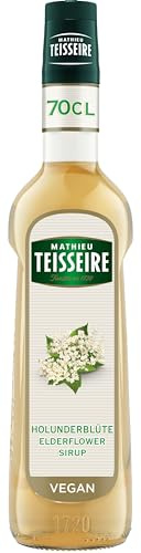 Mathieu Teisseire Holunderblüte Sirup, für Getränke, Erfrischungsgetränke, Cocktails und Desserts, Flasche 70 cl
