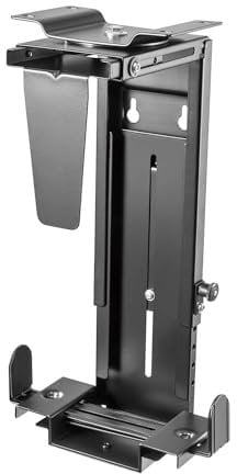AISENS - MPC04-203 - Adjustable Height and Anti-Theft Swivel CPU Stand for Under Desk or Wall Mount