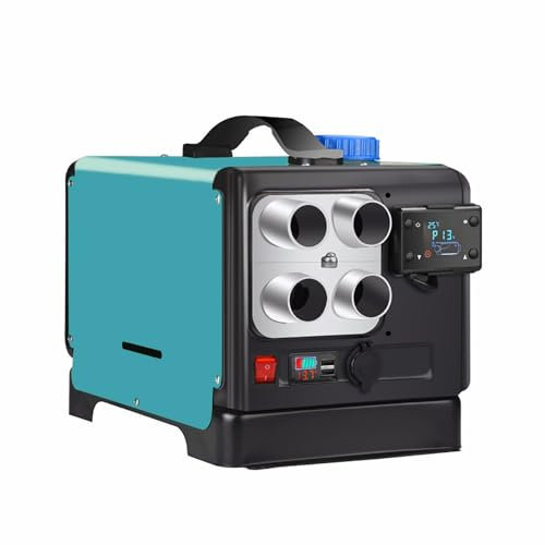 Gtzly 8KW Diesel Heater All in One, Diesel Air Heater with Remote Control and LCD Screen, Built-in Battery Parking Heater for Outdoor Use, Aluminum Alloy (Color : 24V)