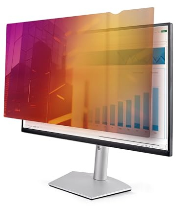 StarTech 23,8 Zoll 16:9 Monitor Blickschutz Gold, Sicherheitsfilter | Blickschutzfilter, Spiegeleffekt, Microlouver, 60 Grad Sichtwinkel, +/-30 Grad, abnehmbar, Blaulichtfilter