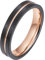 Bishilin Partnerringe Wolfram, Damen Herren Ring Personalisiert 4MM Matt Bandring Ring Gr.57, Schwarz Rosegold Partnerringe für Sie und Ihn