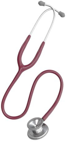 DocCheck Stethoskop Lausch – Doppelkopf-Bruststück, Dickwandiges Einschlauchsystem, Anpassbare Ohrbügel, Inkl. Namensschild & Ersatzteil-Set, Latexfrei, 77 cm, 190 g (Burgunderrot)