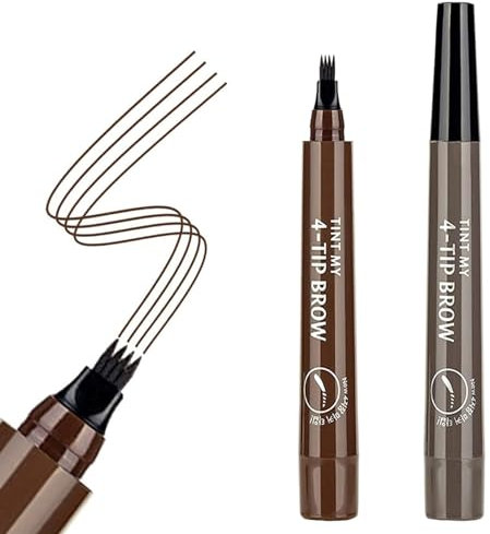 Neyeau Eyebrow Pencil, 2PCS Eyebrow Tint Grey Brown & Dark Brown, Waterproof 3D Microblading, Long-Lasting, Natural Liquid Eyebrow Pen