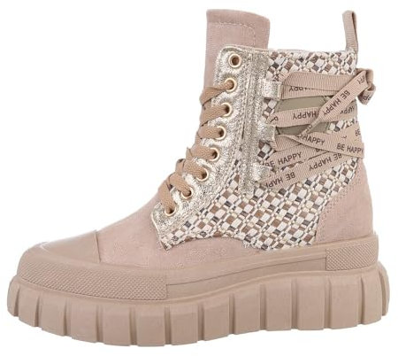 Ital Design Damenschuhe Freizeitschuhe Sneakers High, 8-68-, Kunstleder, Hellbraun, Gr. 39