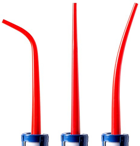 3 PACK Extra Long Caulking Gun Extension,Caulking Tube Extension | Red,10.6 inch,Caulk Tube Extension Tip,Caulk gun Extension Nozzle,oneStraight and two Curved