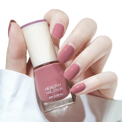 Nude Nail Polish Quick Dry & Long Lasting nude Nail Varnish - Water Based Natural nail polish- No Need Uv Nail Paint For Diy Nail Art Manicure At Home -French Manicure polish (17#)