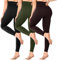 SINOPHANT 3er Pack Leggings Damen High Waist, Blickdicht Schwarze Leggings für Gym Yoga Sport, Schwarz/Armee grün/Braun, S-M