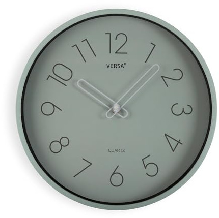 Versa Relojes de Pared de Estilo Clasico, Medidas (Al x L x An) 30 x 4 x 30 cm, Color Verde