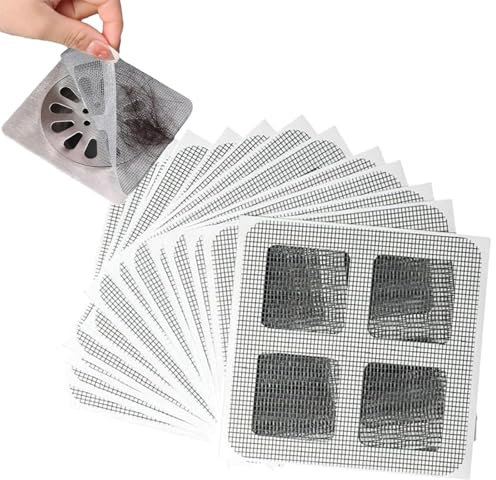 Wondora 100 Unidades de Atrapa Pelos Ducha Desechable, de Forma Cuadrada Rejilla Desague Ducha, Fregadero Tapa Desague Ducha, Adherirse Firmemente, Pertain Cocinas, BañEras, Fregaderos