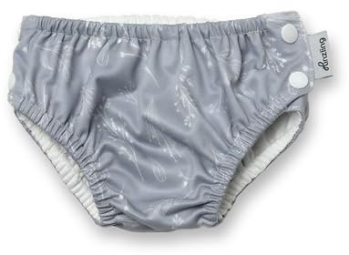 Hinzling Schwimmwindel Botanical Graphite (M - 74/80/86)– Nachhaltig, Auslaufsicher – Schwimmwindel Baby, Made in Europe – Material komplett recycelt