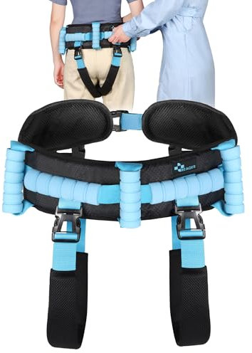 REAQER Medica Gehhilfe für Senioren, mit 7 Griffen und 2 Beingurten, Torgurte, Gehassistent für ältere Menschen, Stehhilfe, Patienten, Pflege, Sicherheitsassistent, Zubehör