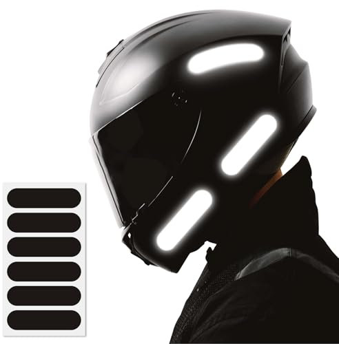 OioTuyi 4 Reflektierende Motorradhelm Aufkleber, Helm Aufkleber Reflektierend, Hohe Sichtbarkeit, Diskret und Design, Motorradhelm Dekor Aufkleber