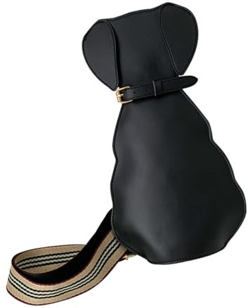 LOVIVER Umhängetasche für Damen, süße, vielseitige Tasche in Hundeform für den Sommer, Arbeit, Wandern, Einkaufen, Schwarz