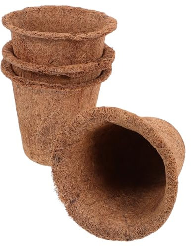 BEBEMOKO 4piezas Maceta De Fibra De Para Vivero De Macetas Ecológicas Para Plantas Para Cultivo De Flores y Vegetales Alta Permeabilidad Al Aire Apta Para Tipo De Plantas
