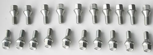 AUTOKIT SRL Bulloni Ruote 20 pezzi Argento Esagonale 12x1,25 Testa 17 Zinco Specifici per Panda dal 2003 in poi