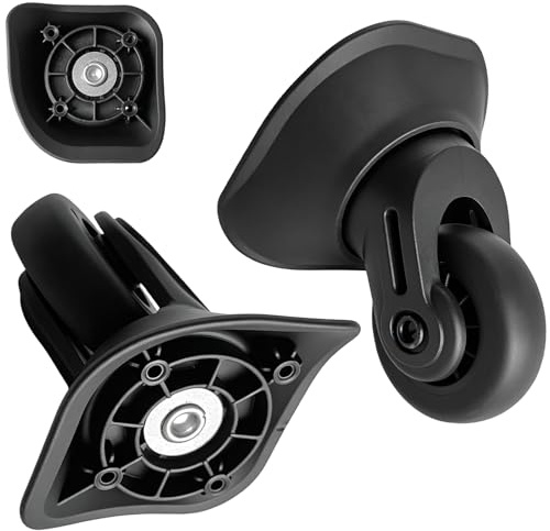 2 Stück Kofferrollen Ersatzrollen Ersatzräder für Koffer Reparatur | 360°Drehbare Koffer Ersatzrollen Spinner-Räder, schwarz