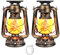 LED Vintage Solar Laternen, Weinsamkeit 2 Stück Realistische Flackerflamme Hängende Laterne mit Touch Switch, USB -Ladung, Antike Metall Laterne für Innen Draußen Garten Camping Terrasse Veranda